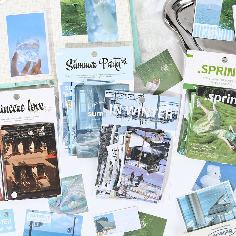 Seasonal Scenery Stickers — 50 or 200 Pieces