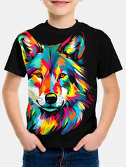 Wolf Print Kids Short-Sleeve T-Shirt