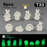 Mini Resin Rabbit Garden Figurine Set