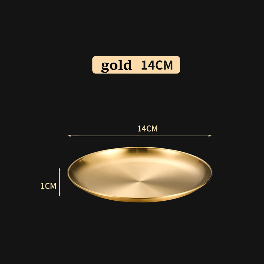 Round Stainless Steel Serving Tray