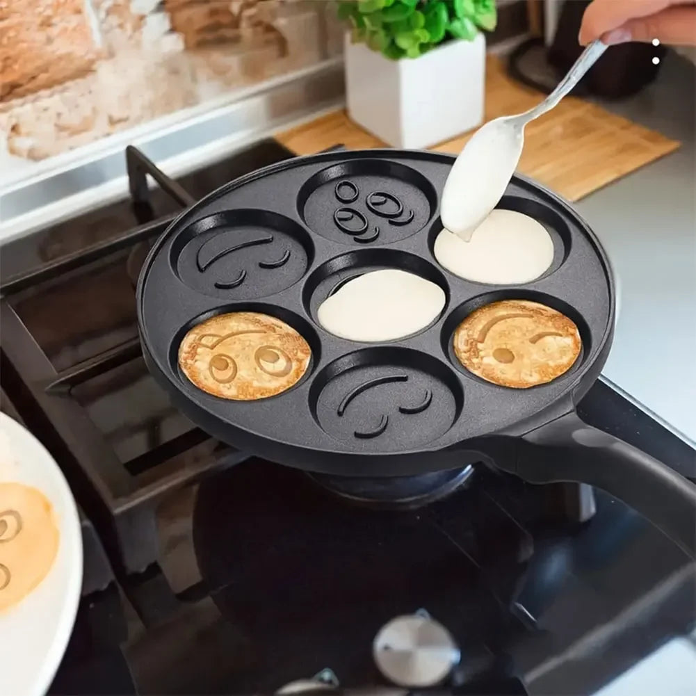 Pancake Pan Non-Stick Fried Egg Pan 4Holes 7 Holes Frying Pan Pancakes Maker for Breakfast Eggs Kitchen Utensils Burger Pan