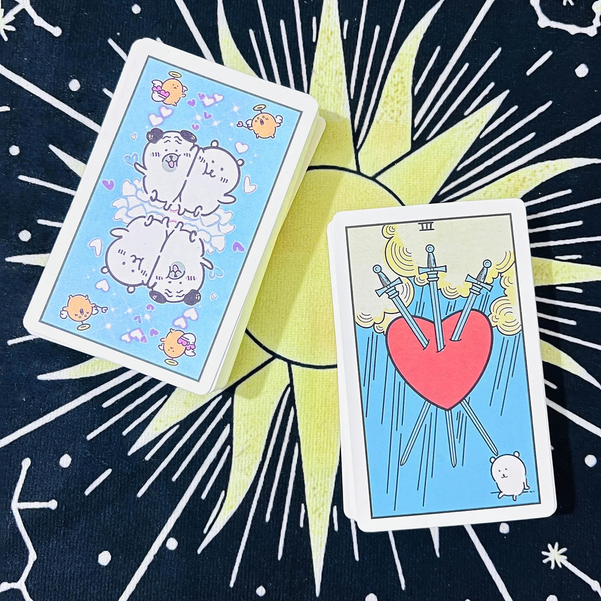 Cute Self-Mocking Bear Tarot Card Game Creative Tabletop Cartoon Tarot Cards Entertainment Poker Learning Card Deck Future Fortu