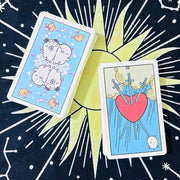Cute Self-Mocking Bear Tarot Card Game Creative Tabletop Cartoon Tarot Cards Entertainment Poker Learning Card Deck Future Fortu