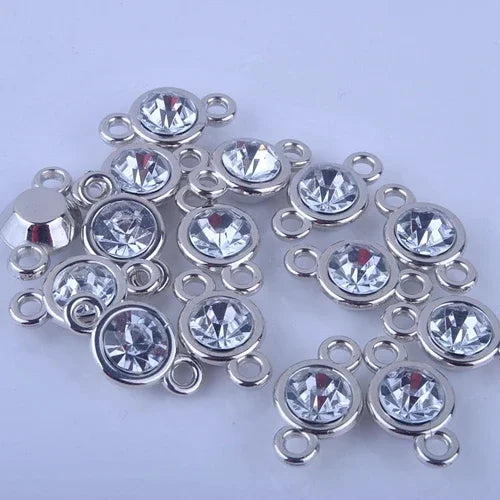 12pcs/lot Colorful Birthstone Charms 11mm*19mm Acrylic double charms for Diy Statement Necklace and Bracelet A003