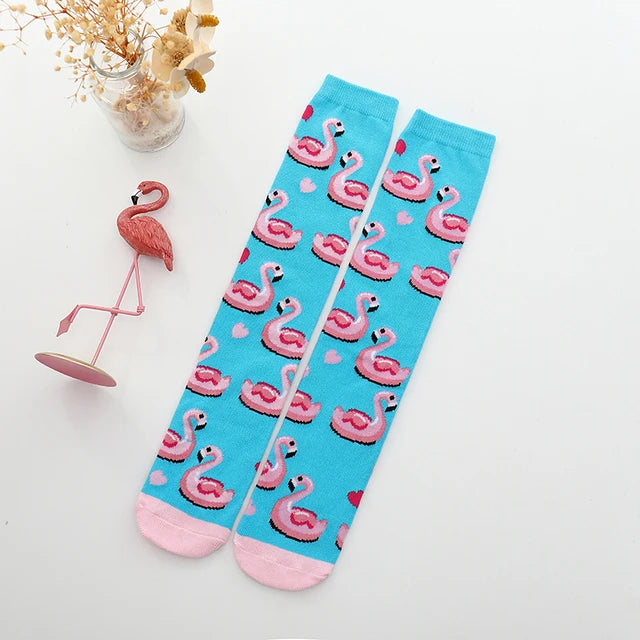 Spring Autumn Girls Cotton Ankle Short Lovely Stockings Cartoon Unicorn Kids Child Knee High Socks Infant Baby Over Knee Socks