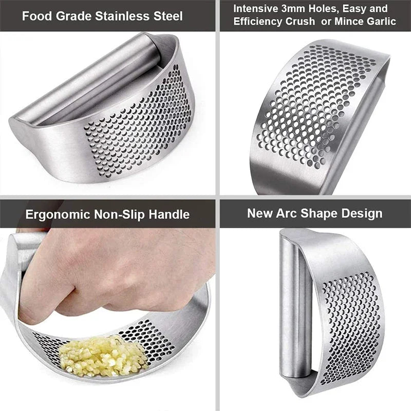 Stainless Steel Garlic Rocker Press