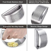 Stainless Steel Garlic Rocker Press