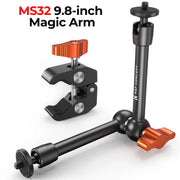 K&F CONCEPT Magic Arm Super Clamp Kit with 1/4" & 3/8" Thread Screw Articulating Friction Arm Cold Shoe Clamp Mount for Monitor