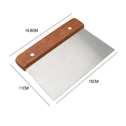 Wood-Handle Stainless Steel Dough Bench Scraper — 1 Piece, Selected Style