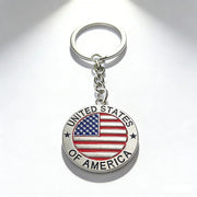 Simple Stylish American Flag Keychains Star Bar Flag Alloy Drip Oil Key Ring Best Party Gift Jewelry