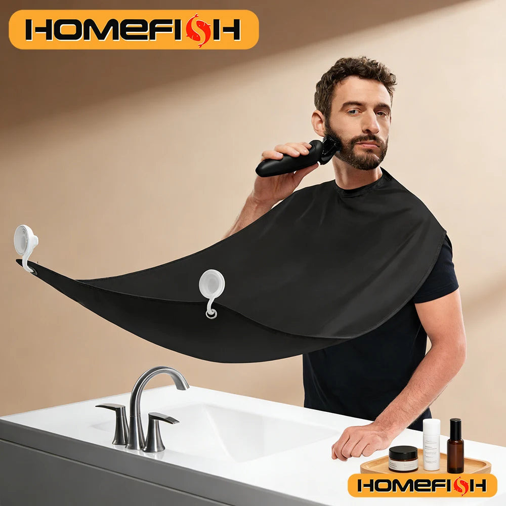 Black Beard-Trimming Bib and Grooming Cape — 1 Piece