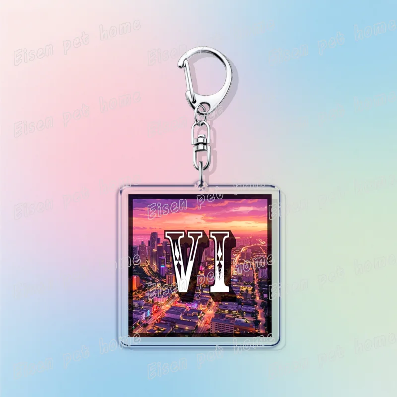 Classic Game Vice City Keychains for Accessories Bag Charm San Andreas Pc Games  Lovers Keyring Jewelry Fans Gifts