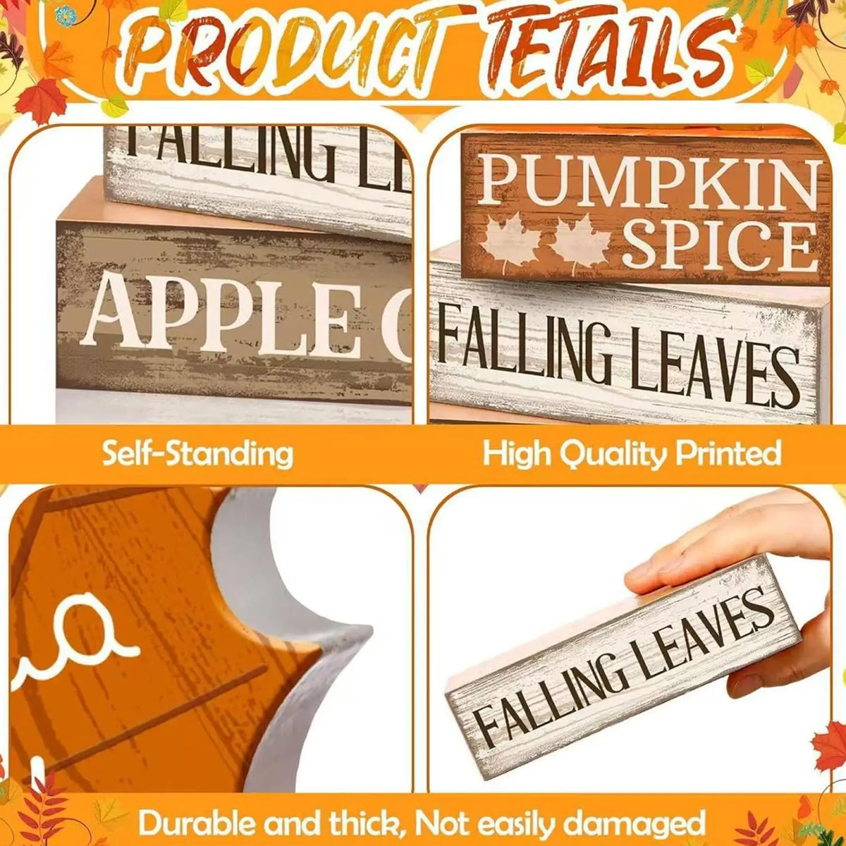 Fall Tiered Tray Decor Fall Table Centerpiece Decorations Wooden Maple Autumn Harvest Party Favors for Table Centerpiece