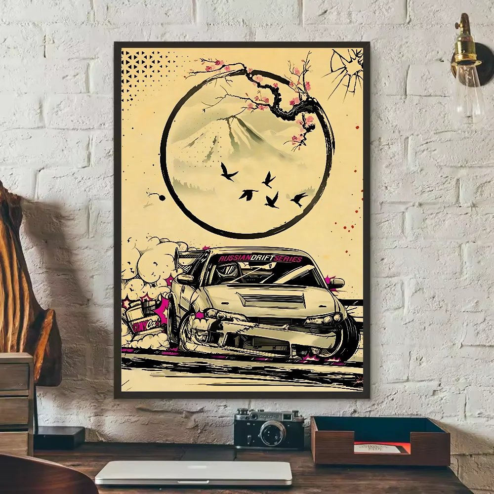 Japanese Cars Samurai Poster Poster HD art sticky wall waterproof home living room bedroom bar aesthetic decoration