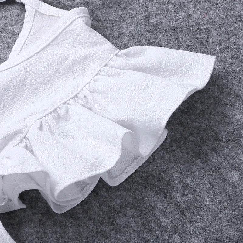 Linen Cotton Baby Ruffle Dress