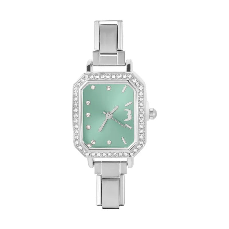 Fashion Luxury DIY 9MM Charm Stainless Steel Shiny Round Square Watch Bracelet Bangle High Quality Y2K Watch Head Christmas Gift