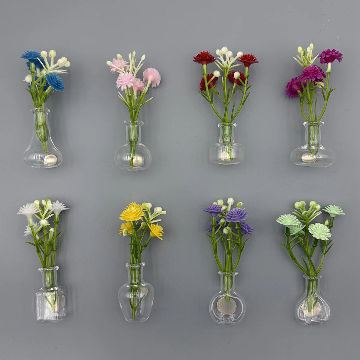 Mini Glass Vase Refrigerator Magnet Set