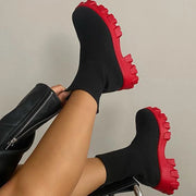 Women Boots Platform Boots For Autumn Summer Shoes Woman Slip On Platform Shoes Women Ankle Boots White Heels Short Botas Mujer