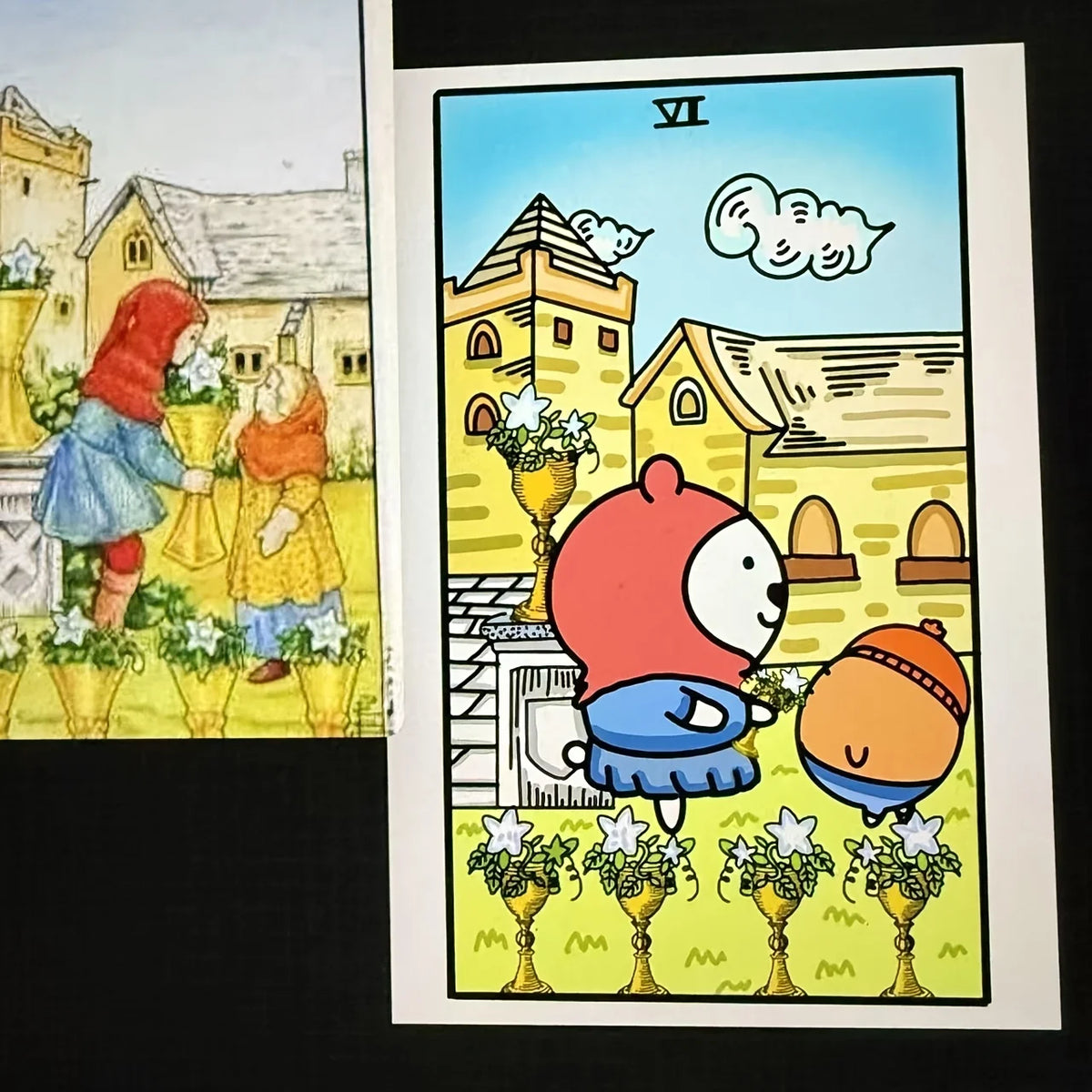 Cute Self-Mocking Bear Tarot Card Game Creative Tabletop Cartoon Tarot Cards Entertainment Poker Learning Card Deck Future Fortu