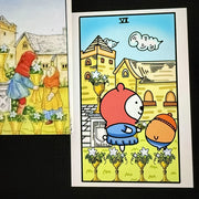 Cute Self-Mocking Bear Tarot Card Game Creative Tabletop Cartoon Tarot Cards Entertainment Poker Learning Card Deck Future Fortu