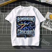Tralalero Tralala Cotton T-shirt Kids Anime Tungtung Sahur Brainrot Tees Boy Girl Summer Short Sleeve Children Clothes Tops Gift