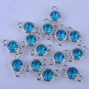 12pcs/lot Colorful Birthstone Charms 11mm*19mm Acrylic double charms for Diy Statement Necklace and Bracelet A003