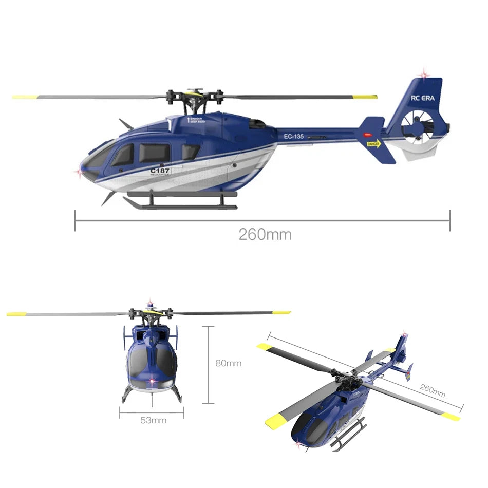 RC ERA C187 EC135 Scaled 4CH RC Helicopter Gyroscope Stabilization Altitude Hold 2.4G Remote Control Aircraft Model