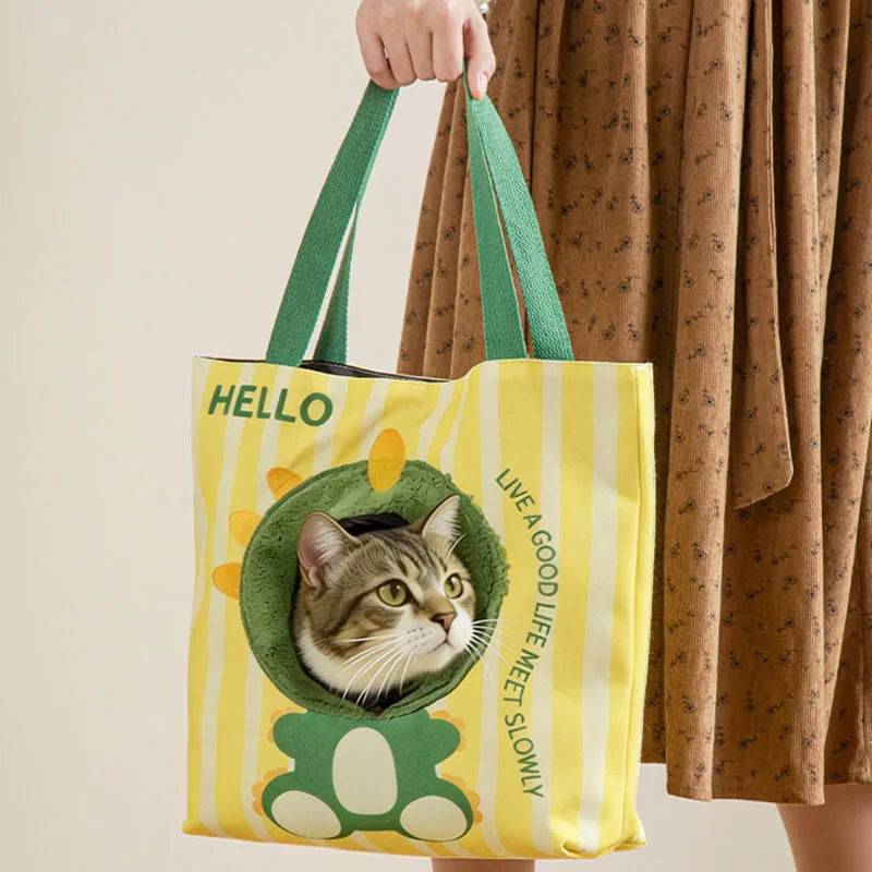 Canvas Pet Carrier Tote — For Cats & Small Dogs
