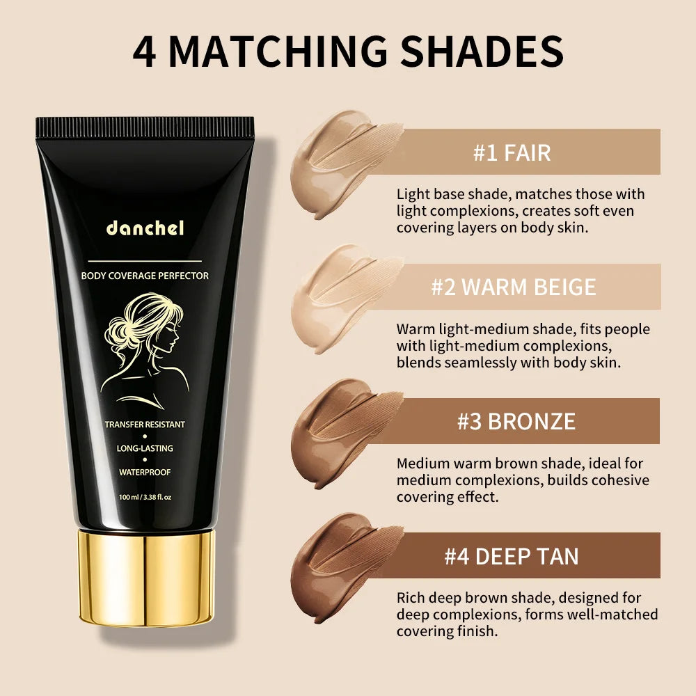 100ml Body Leg Concealer Waterproof Anti Transfer Cover Tattoo Scar Varicose Veins Even Skin Tone Wheat Tan Foundation