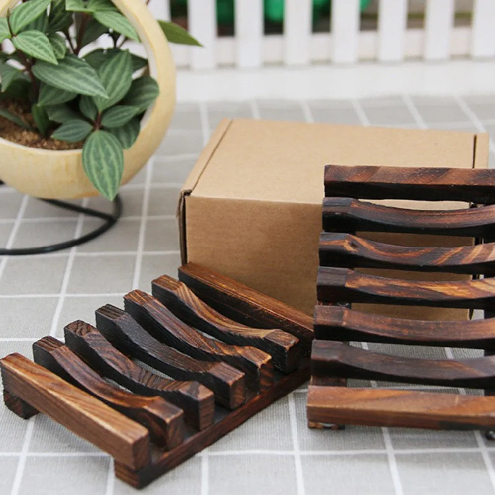 New Wood Soap Box Natural Wooden Bath Soap Holder Creative Fashion Tray Prevent Mildew Drain Box Kitchen Bathroom Washroom Tools