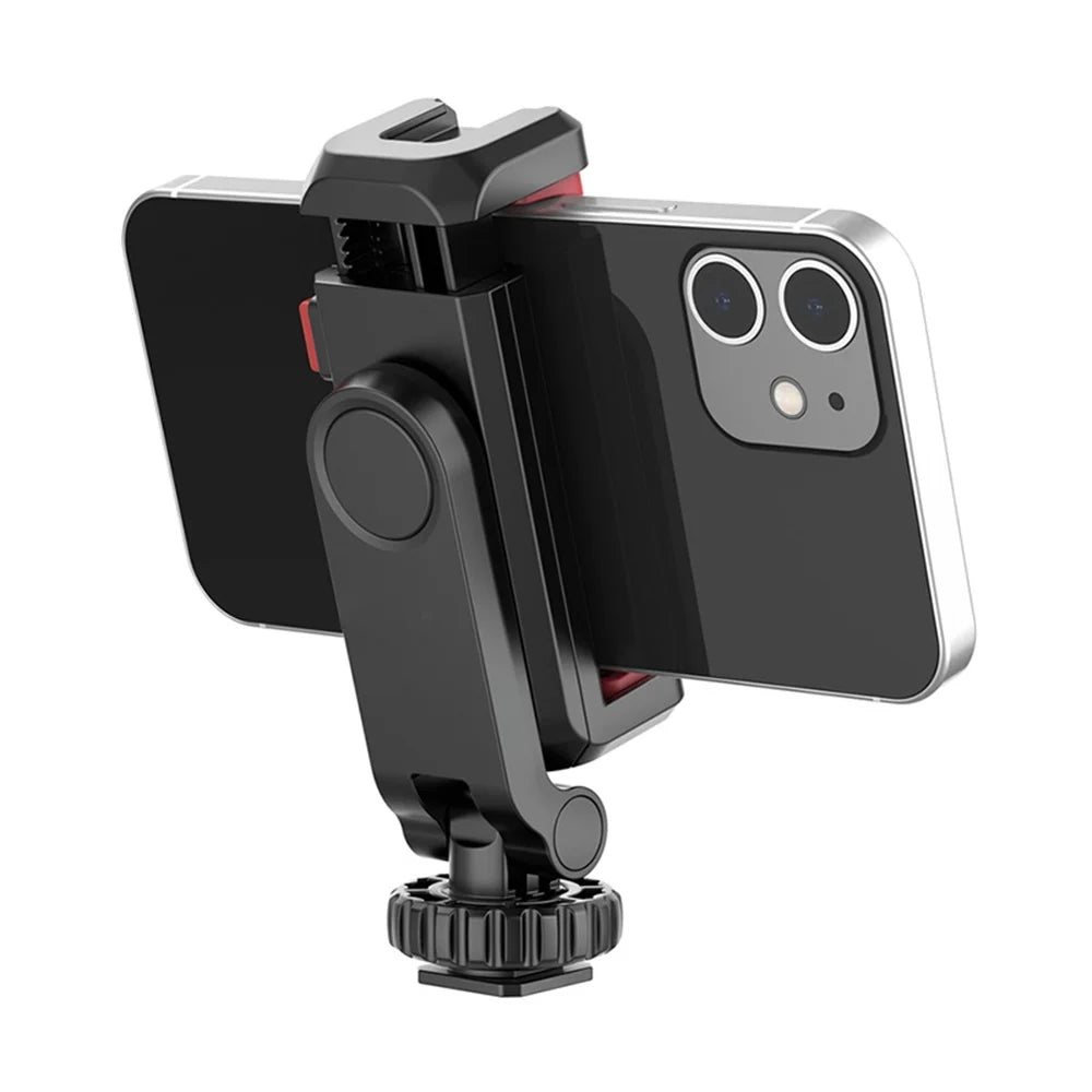 ST-06S Dual Head Phone Holder Horizontal and Vertical Phone Holder DSLR Camera Monitor Holder for Smartphone Vlogging