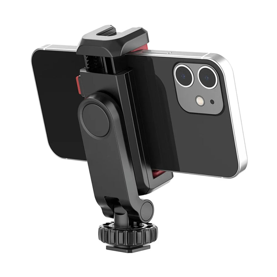 ST-06S Dual Head Phone Holder Horizontal and Vertical Phone Holder DSLR Camera Monitor Holder for Smartphone Vlogging