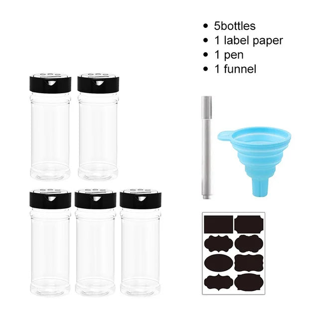 5/10/15/20PC Salt and Pepper Shakers Spice Jars Spice Container Plastic Does Not Contain BPA Canister Set Kitchen Sugar Bowl