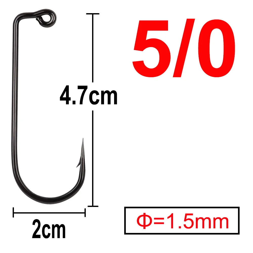 100 pcs 90 Degree Jig Fly Tying Strong Wire Saltwater Freshwater Fish Hook Aberdeen jig fishing size 6 4 2 1 1/0 to 4/0#
