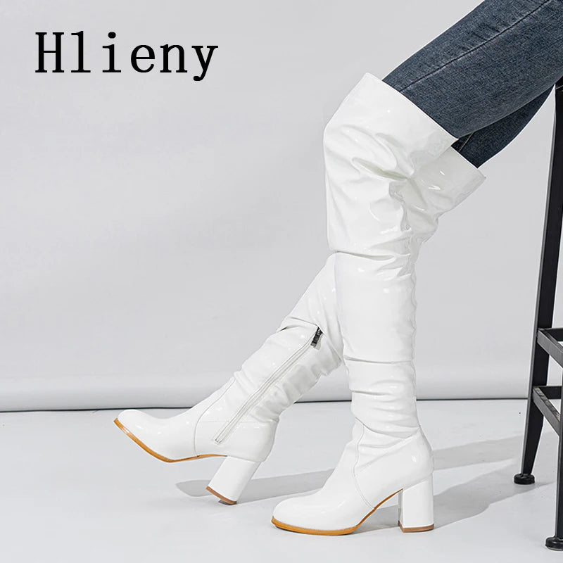 Patent Leather Thigh-High Boots