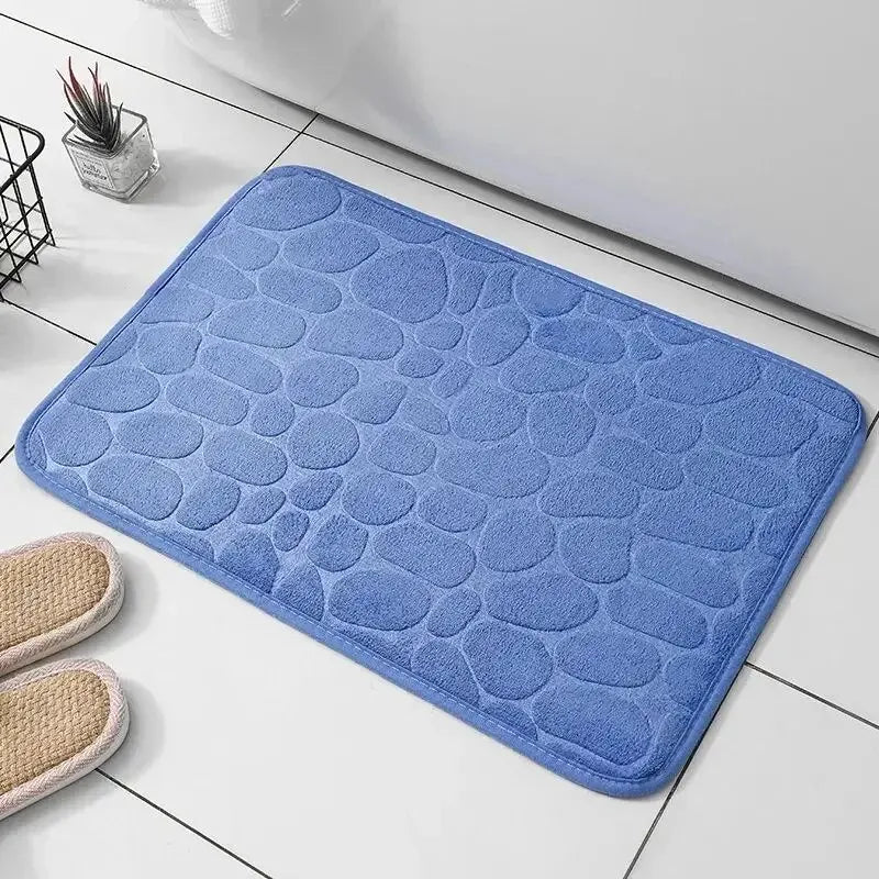 Pebble-Texture Microfiber Bath Mat — 60 × 40 cm, 1 Piece