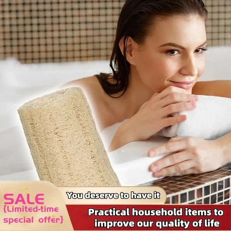 Natural Loofah Scrubber 1/2Pcs Body Exfoliating Brush Spa Bathing Tool MultiPurpose Cleaner for Bathroom Kitchen Daily Cleansing
