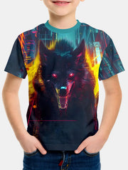 Wolf Print Kids Short-Sleeve T-Shirt
