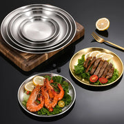 Round Stainless Steel Serving Tray