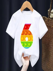 Hot Sale T-Shirt Number 2 3 4 5 6 7 8 9 11 Happy Birthday Gift T Shirt Baby Girls Boys Clothes Unisex Tshirt Tee Top