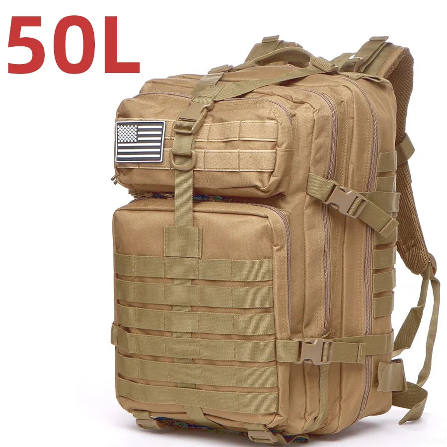 Unisex Oxford Hiking Backpack — MOLLE Webbing, 25L or 50L