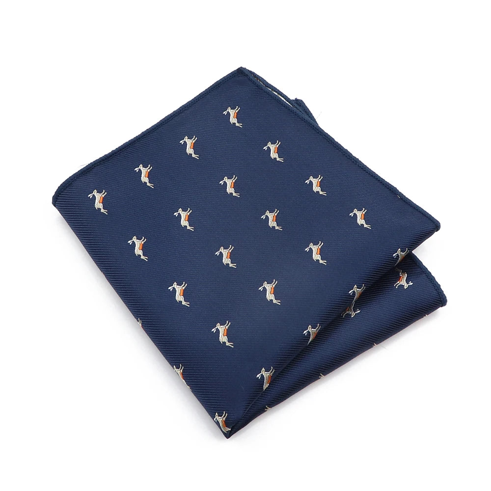 Novelty Design Men's Handkerchief Dot Floral Animal Pattern Pocket Square Party Dinner Hanky Chest Towel Suit Accessories Gift