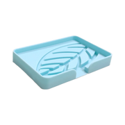 Leaf-Pattern Silicone Soap Dish — 12.5 × 8 cm, 1 Piece