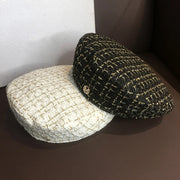 Panama Women's Belle Octagonal Painter Hat Fashion Outdoor Geometric Checker Spring and Autumn Season K219 Cap