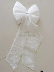 Seperate  Organza Bow Appliques Wedding Dress Knots  Removeable Bride Dresses Knots With Ribbon Customized