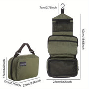 Hanging Toiletry Organizer Bag — Green, Foldable Travel Design