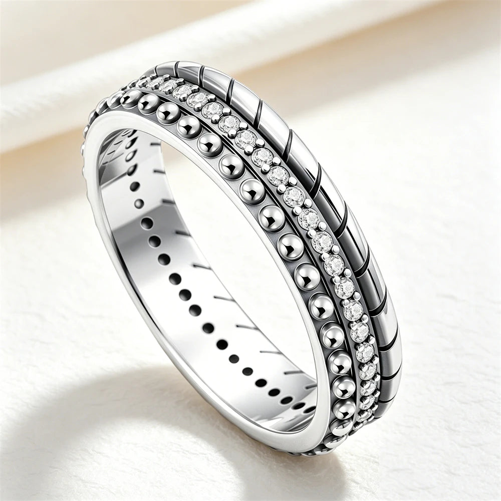 2026 New 925 Silver Sun Star Moon Bow Ring, Size 6 7 8 9, Suitable for European Women's Original Charm High Jewelry Gifts
