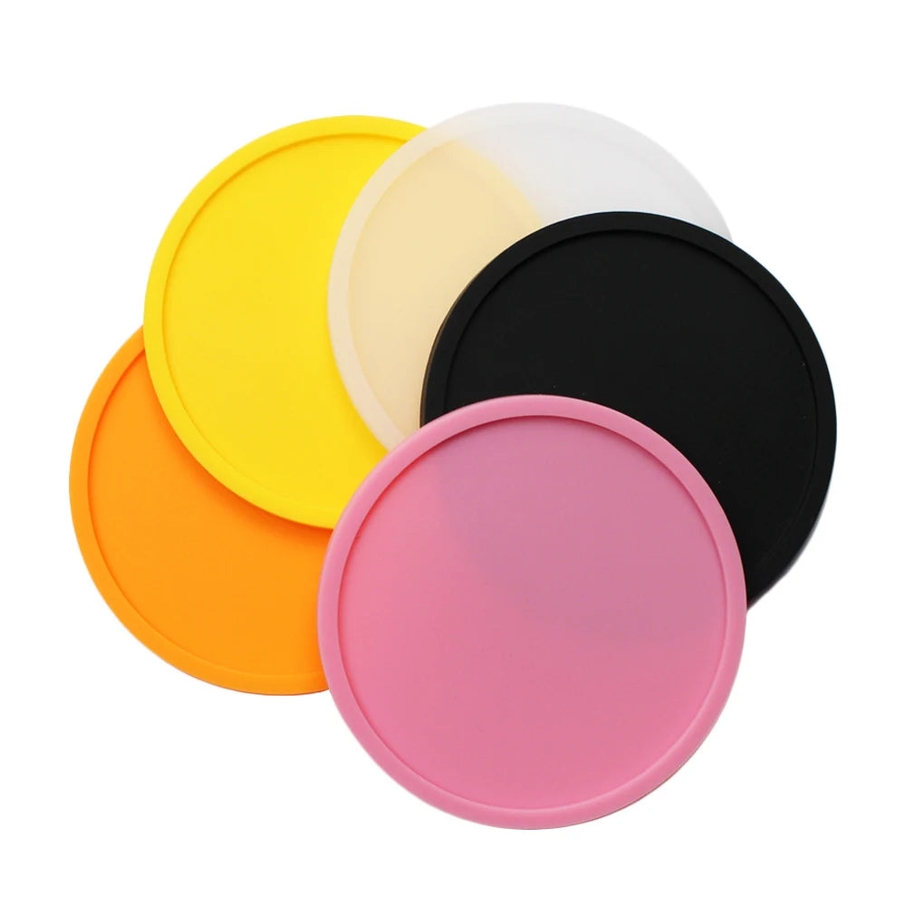 Reusable Silicone Drink Coasters — 5 or 6 Pieces