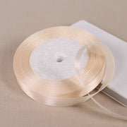 Beige Satin Gift-Wrapping Ribbon — 25 Yards, Selected Width