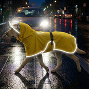 Polyester Hooded Dog Raincoat with Reflective Trim — L–6XL
